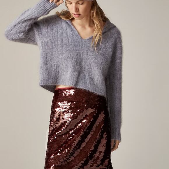 J.Crew Brushed cashmere sailor-collar sweater